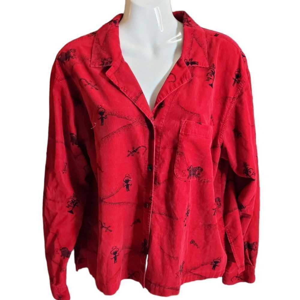CHICOS DESIGN petroglyph dark red shacket L
